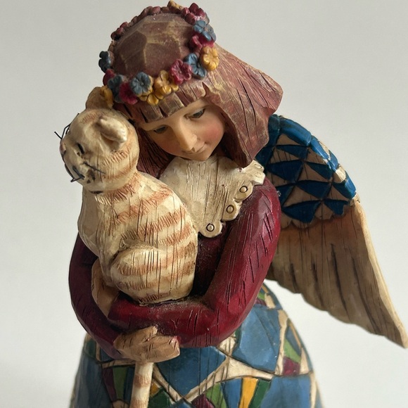 Jim Shore 2002 Angel With Kitten Cat Heartwood Creek Statue Figurine Decor - Picture 3 of 9